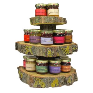 Product presentation pack with wooden stand - 20 mini honey